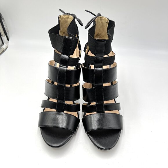 Nine West Womens Size 7 Black Corset Cage Stiletto Dress Heels‎ Sandals Shoes - Picture 2 of 11